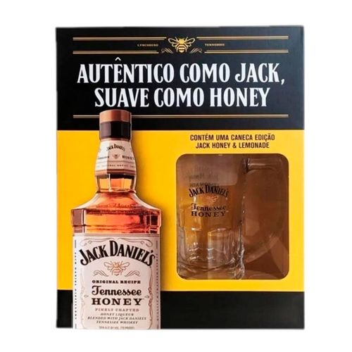 Kit Jack Daniels Honey 1 Litro + Copo Exclusivo