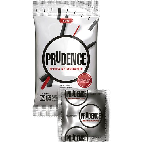 Preservativo Prudence Lubrificado Efeito Retardante com 3 Unidades