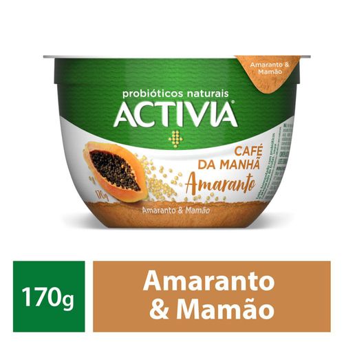 Iogurte Probiótico Activia Café da Manhã Amaranto e Mamão 170g