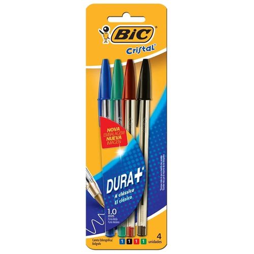 Caneta Bic Cristal 4 Cores Sortidas