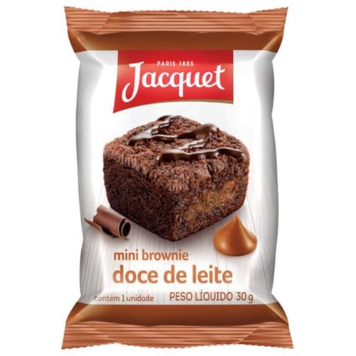 Mini Brownie Com Recheio De Doce De Leite Jacquet Pacote 30g