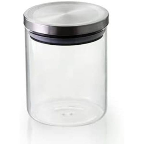 Pote Hermético Transparente Borossilicato Com Tampa Inox Mimo Style 750ml