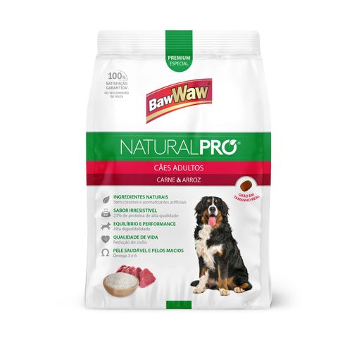 Ração para Cães Baw Waw Adulto Carne e Arroz 2,5kg