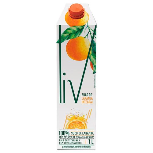 Suco Integral Liv Laranja Sem Açúcar 1L