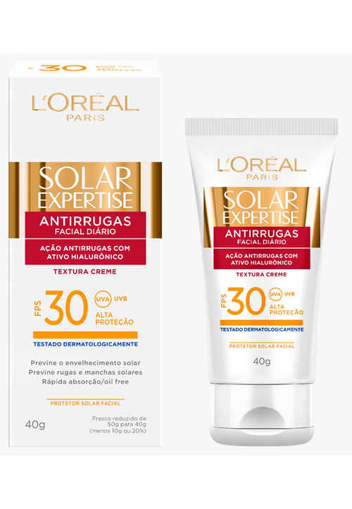 Protetor Solar Facial Antirrugas Fps 30 Loréal Paris Solar Expertise Caixa 40g