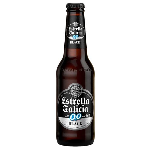 Cerveja Estrella Galícia Black 0,0% Álcool Long Neck 250ml