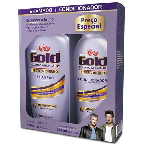 Kit Niely Gold Max Queratina  Shampoo 275ml + Condicionador 175ml