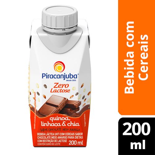 Bebida Láctea Chocolate Amargo Zero Lactose Piracanjuba 200ml