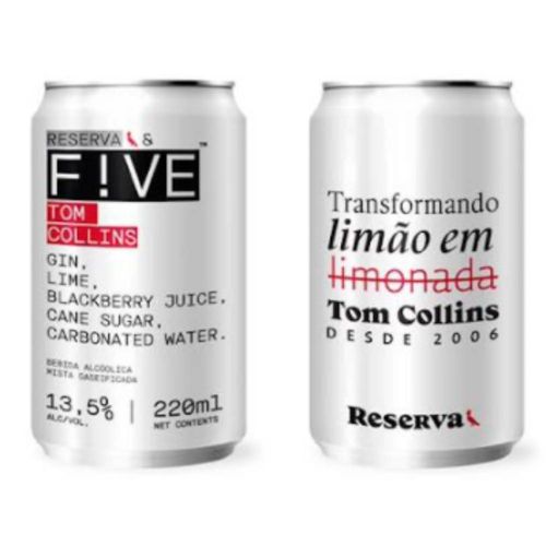 Bebida Alcoólica Mista Five Drinks Tom Collins Reserva Lata 220ml