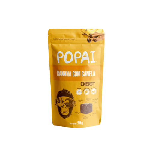 Snack Vegano Sem Adição De Açúcar Popai Raw Banana Com Canela Zip Lock 60g