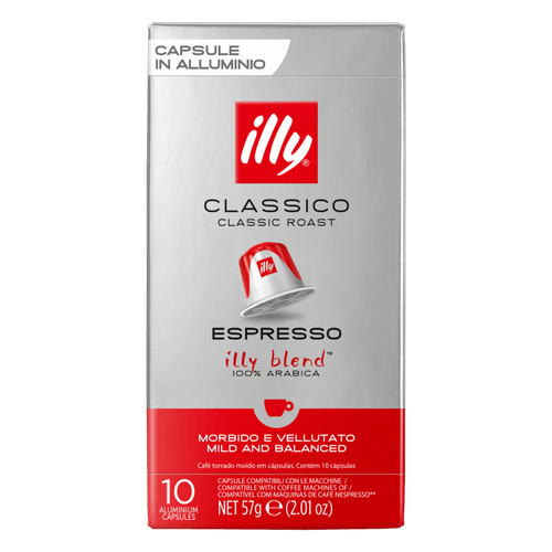 Café em Cápsula Torrado e Moído Clássico Espresso Illy Caixa 57g 10 Unidades