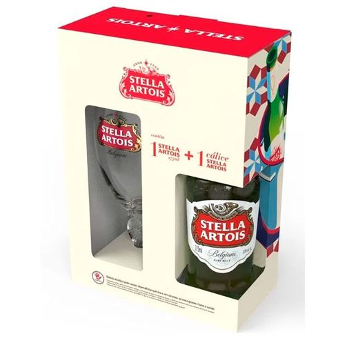 Kit Cerveja Stella Artois 275ml 1 Un + Calice Stella Artois 250ml 1 Un