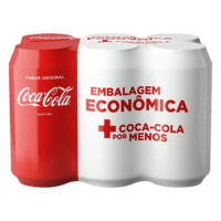 Pack Refrigerante Coca-Cola Lata 6 Unidades 350ml Cada Embalagem Econômica