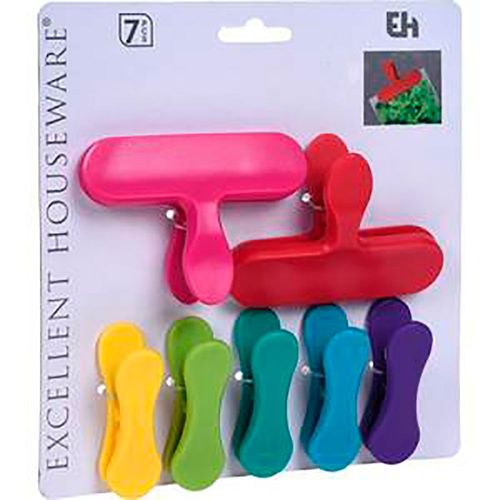 Clips para Fechar Saco Eh Colorido  7 Unidades