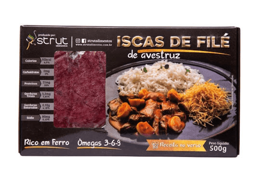 Isca de Filé de Avestruz Congelado Strut 500 g