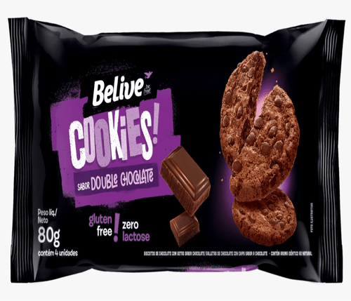 Biscoito Cookies Double Chocolate Sem Glúten Belive, Be Free 30g