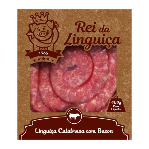 Linguiça Calabresa Rei da Linguiça Com Bacon 400g