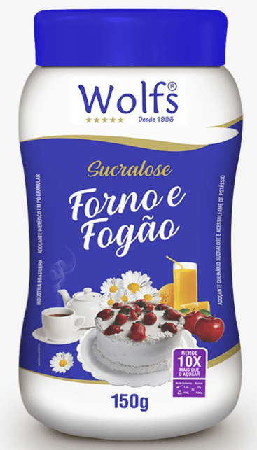 Adoçante em Pó Sucralose Wolfs Forno e Fogão Pote 150g