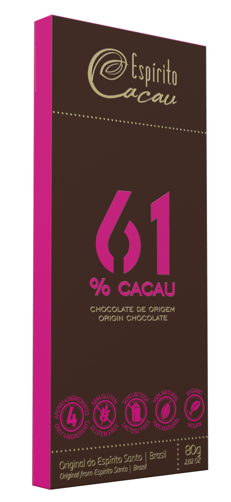 CHOC E-CACAU 80G 61%CAC