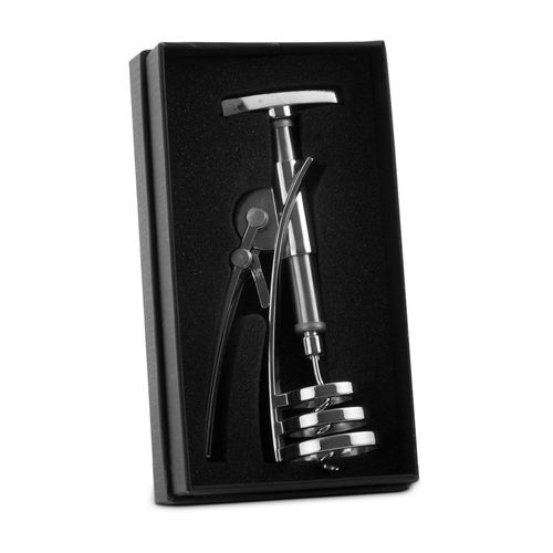 Saca Rolha Inox Espiral + Mimo Estojo 1un