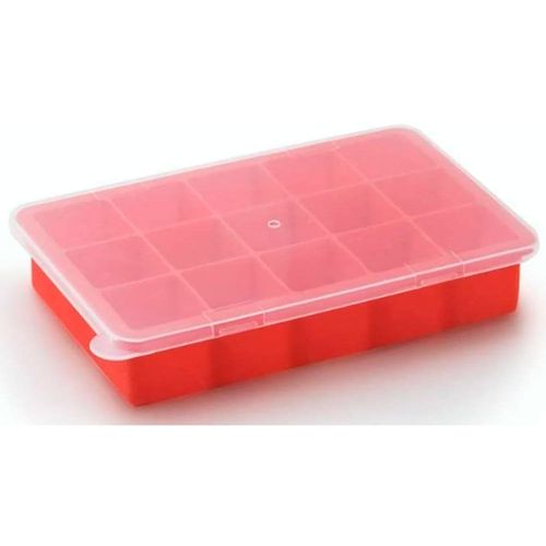 Forma de Gelo em Silicone Mimo Style com Tampa par 15 Cubos Unidade