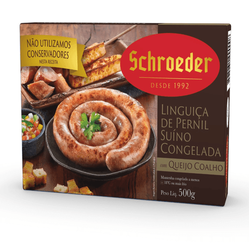 Linguiça de Pernil Shroeder  Sabor Queijo Coalho 500g