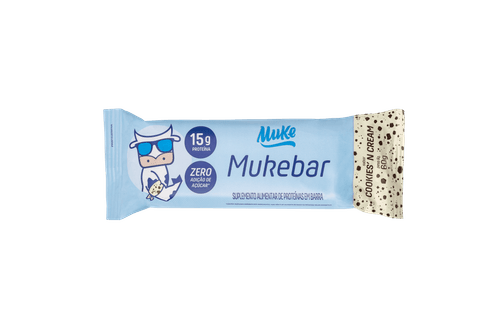 Barra De Proteína +mu Mukebar Cookies´n Cream 15g De Proteína Sem Glúten, Zero Adição De Açúcar 60g