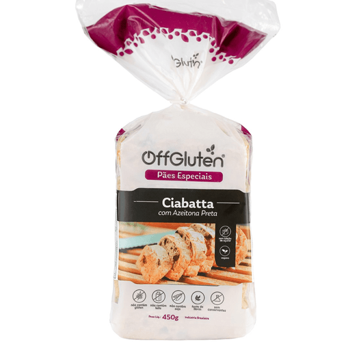 Ciabatta Com Azeitonas Pretas Pacote Offglúten 450g