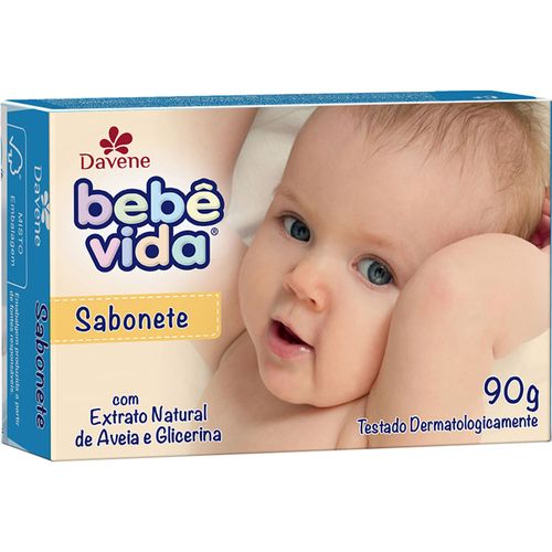 Sabonete Infantil Davene Bebê Vida Extrato Natural Aveia e Glicerina 90g