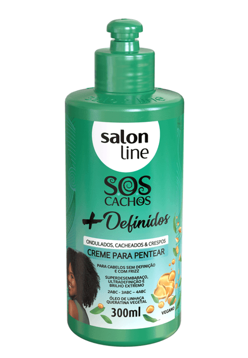 Creme de Pentear SOS Cachos + Definidos 300ml - Salon Line