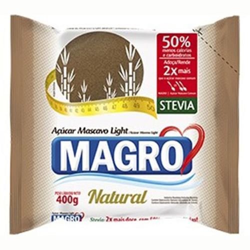 Açúcar Mascavo Magro Light Stevia 400g
