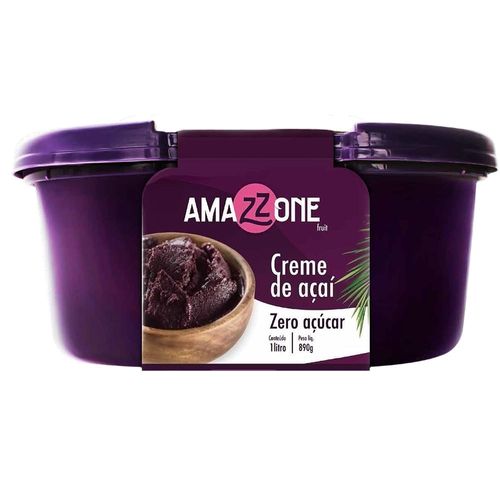 Creme de Açaí Amazzone Zero Açúcar Pote 1L