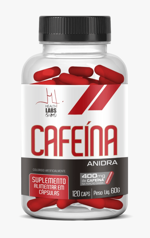 Suplemento de Cafeína Health Labs Frasco com 120 Cápsulas