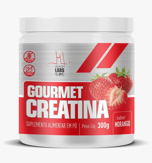 Suplemento de Creatina Gourmet Sabor Morango Health Labs Pote 300g