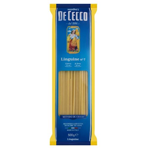 Macarrão de Sêmola de Trigo Grano Duro Linguine 7 De Cecco Pacote 500g