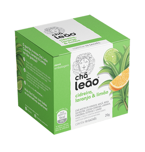 Chá Leão de Ervas Cidreira Laranja & Limão Com 10 Sachês