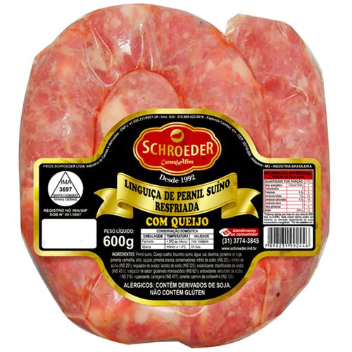 Linguiça de Pernil Schroeder com Queijo Resfriada 600 g