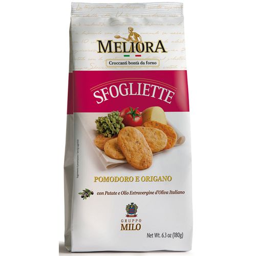 Snack Italiano Casa Milo Sfogliette Pomodoro e Orégano Pacote 180g