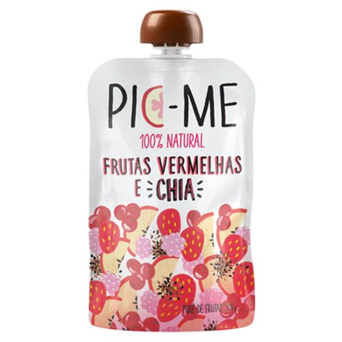 Purê De Frutas Vermelhas E Chia Pic-me Squeeze 100g