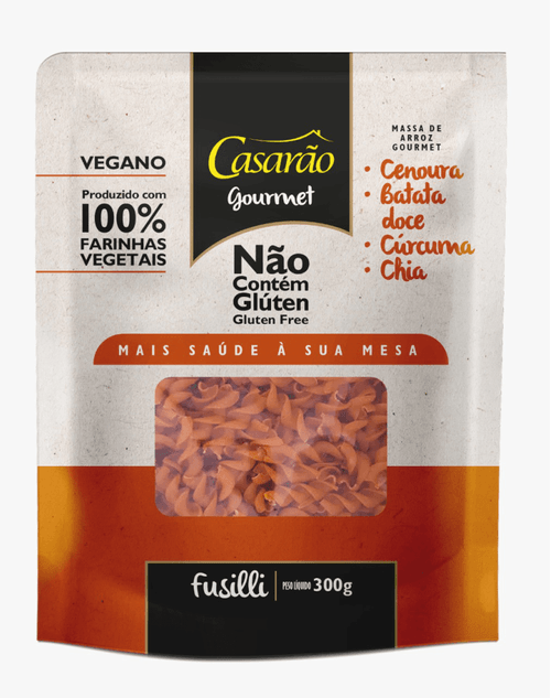 Massa De Arroz Fusili Cen/bat/curc E Chia Casarao 300g