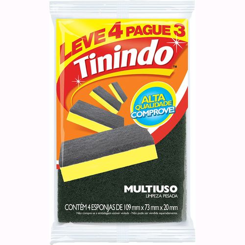 Esponja Limpeza Pesada Tinindo Leve 4 Pague 3 Unidades