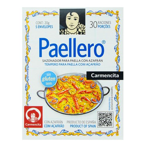 Mix de Temperos para Paella Espanhol Carmencita Paellero Caixa com 5 Sachês 4 g cada