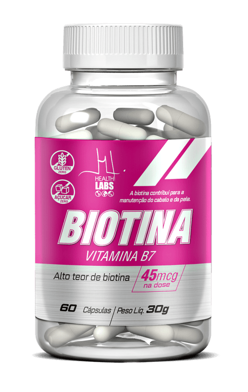 Suplemento de Biotina Health Labs Frasco com 60 Cápsulas