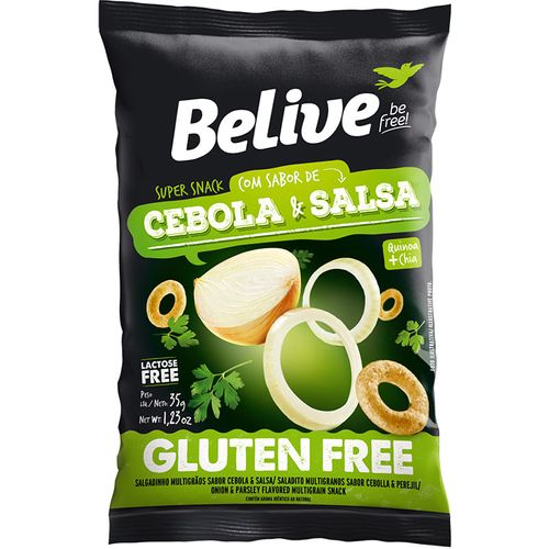 Snack de Arroz Belive Sem Glúten Cebola e Salsa 35 g