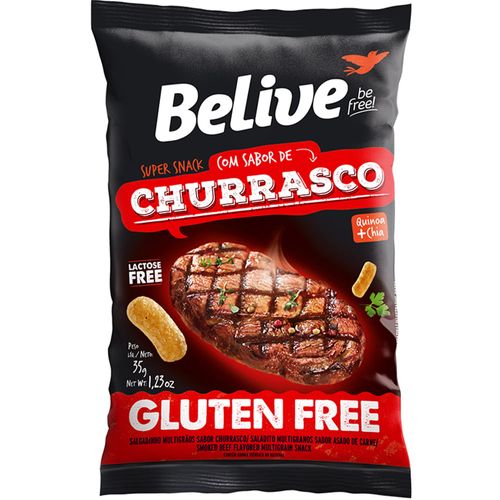 Snack de Arroz Belive sem Glúten Churrasco 35 g