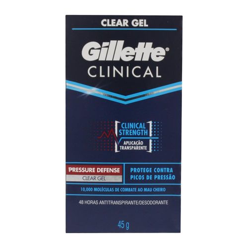 Antitranspirante Gel Clear Pressure Defense Gillette Clinical 45g