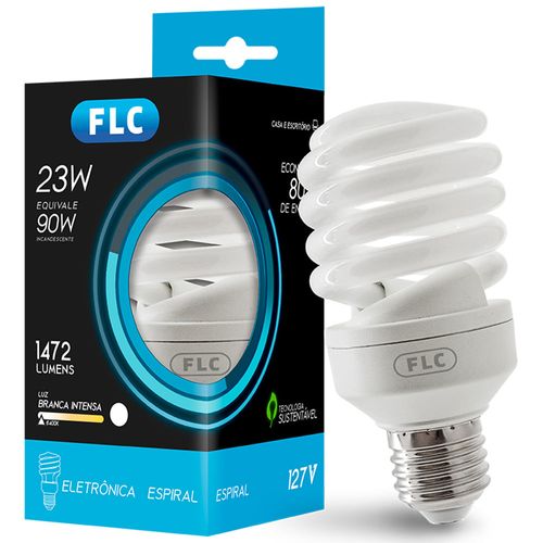 Lâmpada Flc Elétrica 23wx127v Espiral Branca Unidade