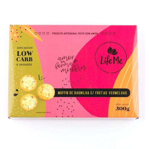 Muffin LifeMe Low Carb de Baunilha Com Frutas Vermelhas 300g