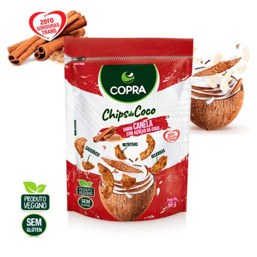 CHIPS COCO VEGAN COPRA 60G-PC CANELA