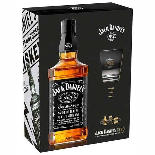 Kit Whisky Jack Daniel's Tennessee 1L + 2 Copos